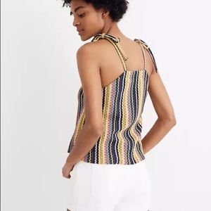 Madewell Texture and Thread Tie Shoulder Tank Top